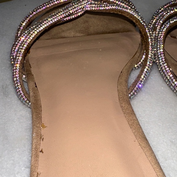 INC International Concepts Women's Sandals with Tan and Rhinestone Cross Straps - Picture 4 of 6